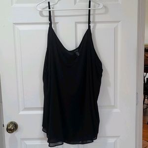 TORRID Black Double Layer Chiffon Tank